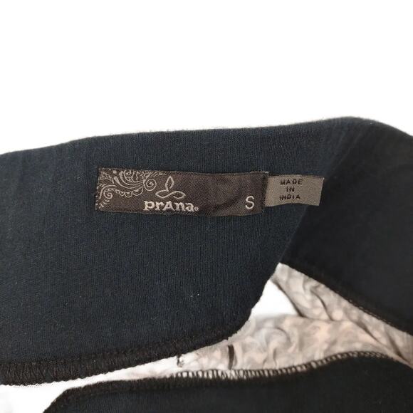 prAna Lisette Black & White Geometric Boho Cotton Stretch A-Line Skirt Women's S - Picture 3 of 7